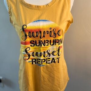 Sunrise Graphic Yellow Tank Top - Casual Summer Layer